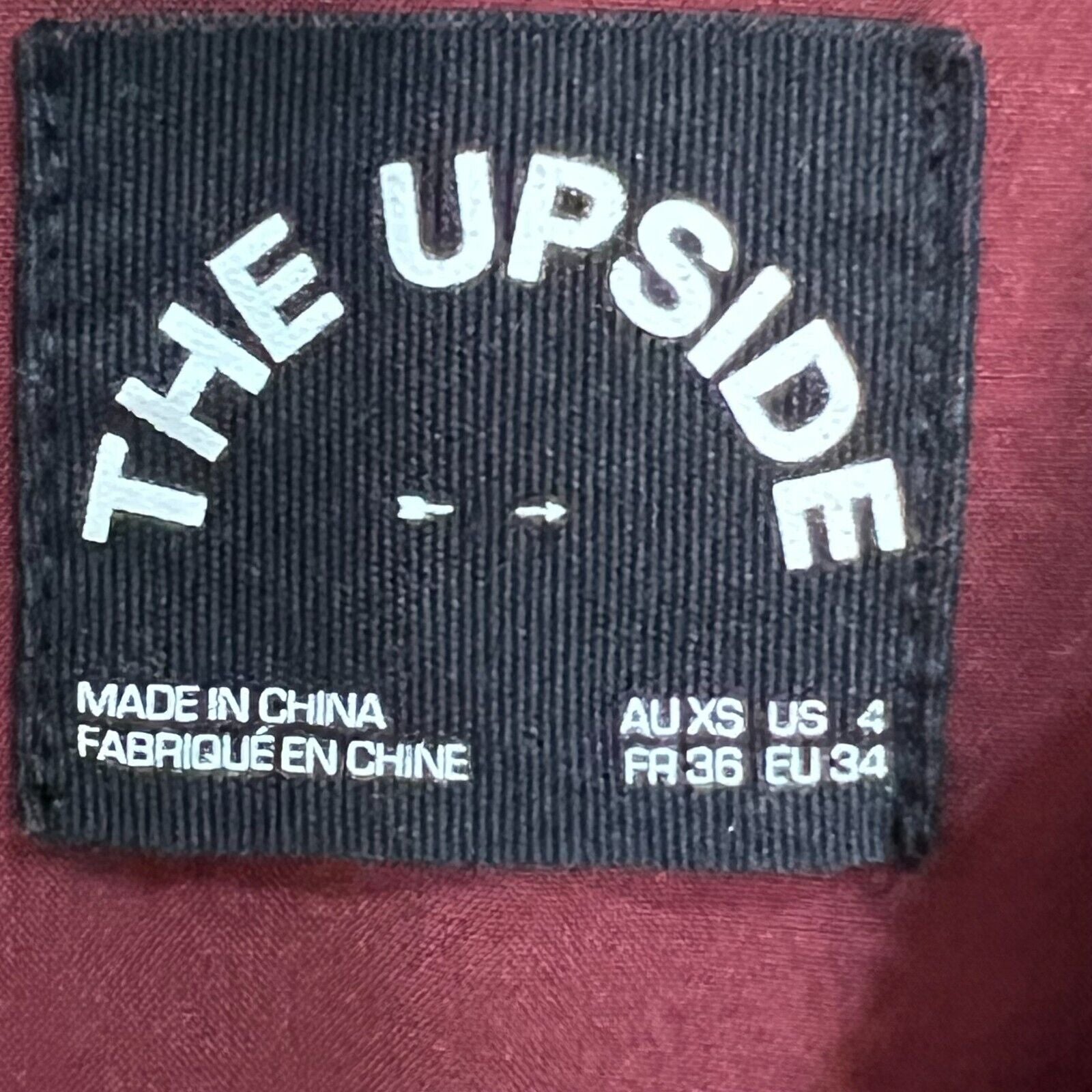 The Upside Block Ash Jacket Black & Maroon US Size 4 XS