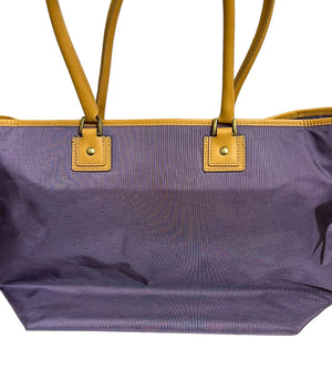 Hartmann Nylon Purple Tote Shoulder Bag Leather Trim Handles Travel