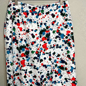 Ted Baker White Paint Splatter Wide Leg Capri Ankle Pants Size 6 (2) NEW $209