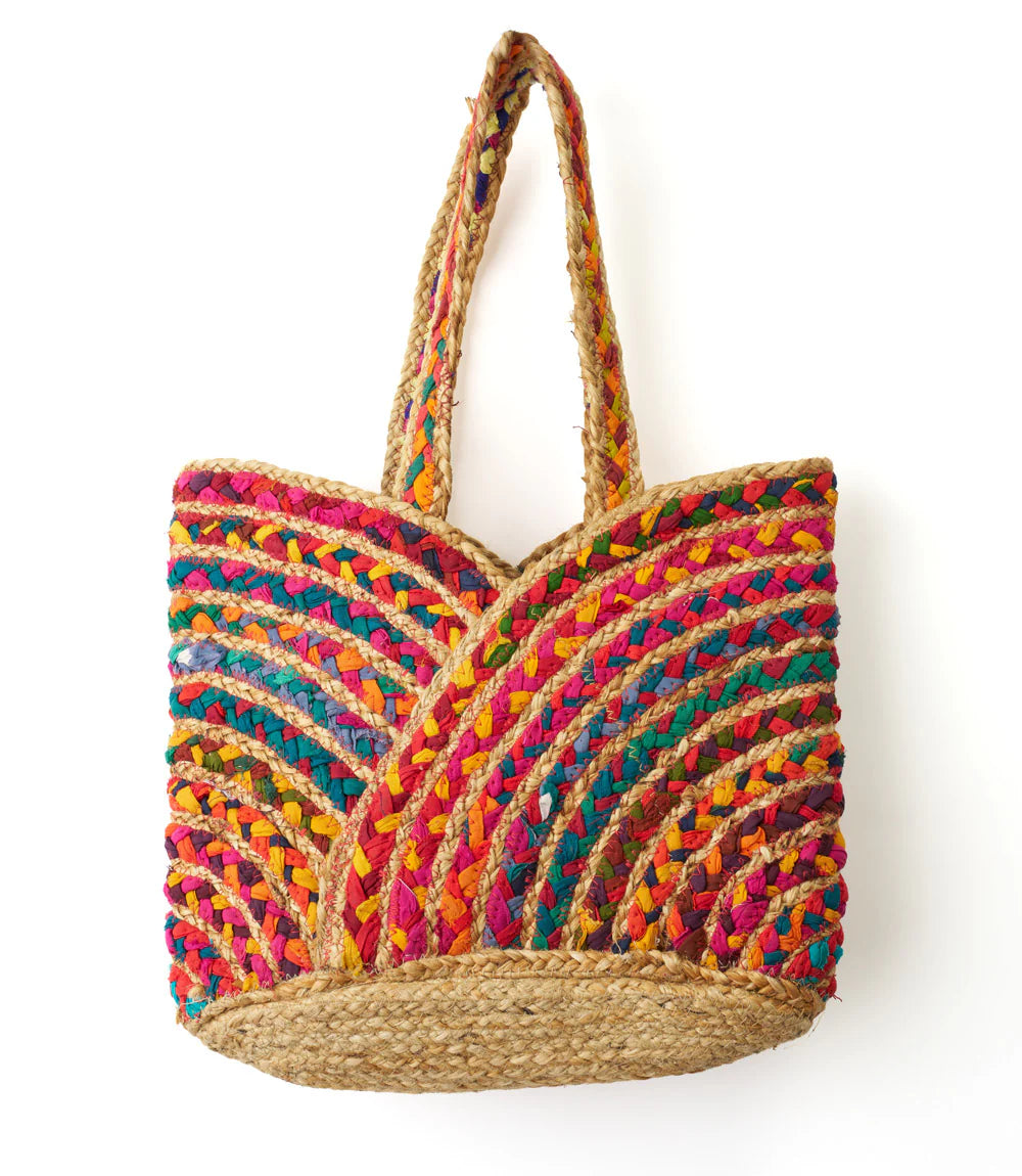 Chindi Hand Woven Multicolor Carryall Bag