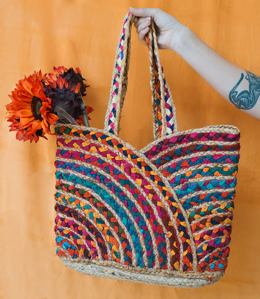 Chindi Hand Woven Multicolor Carryall Bag