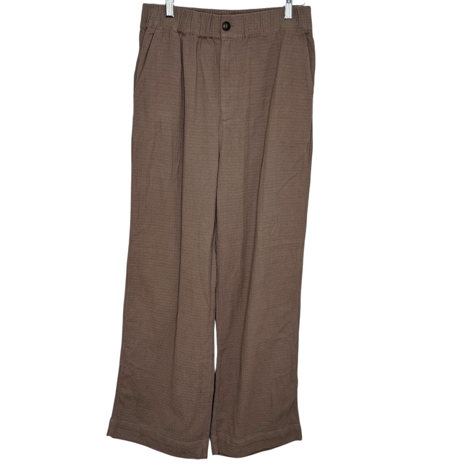 Madewell Waffle Pull-On High-Rise Straight Pants Size Small Color Castle Rock