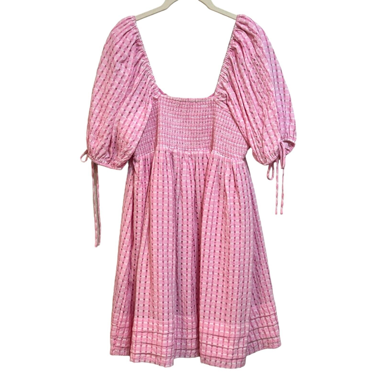 Hyacinth House by Tuckernuck Pink Gingham Leyton Mini Dress Size Medium