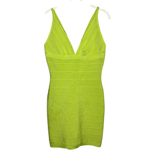 Herve Ledger Bandage Dress Size Large Lauren Lime Green $880