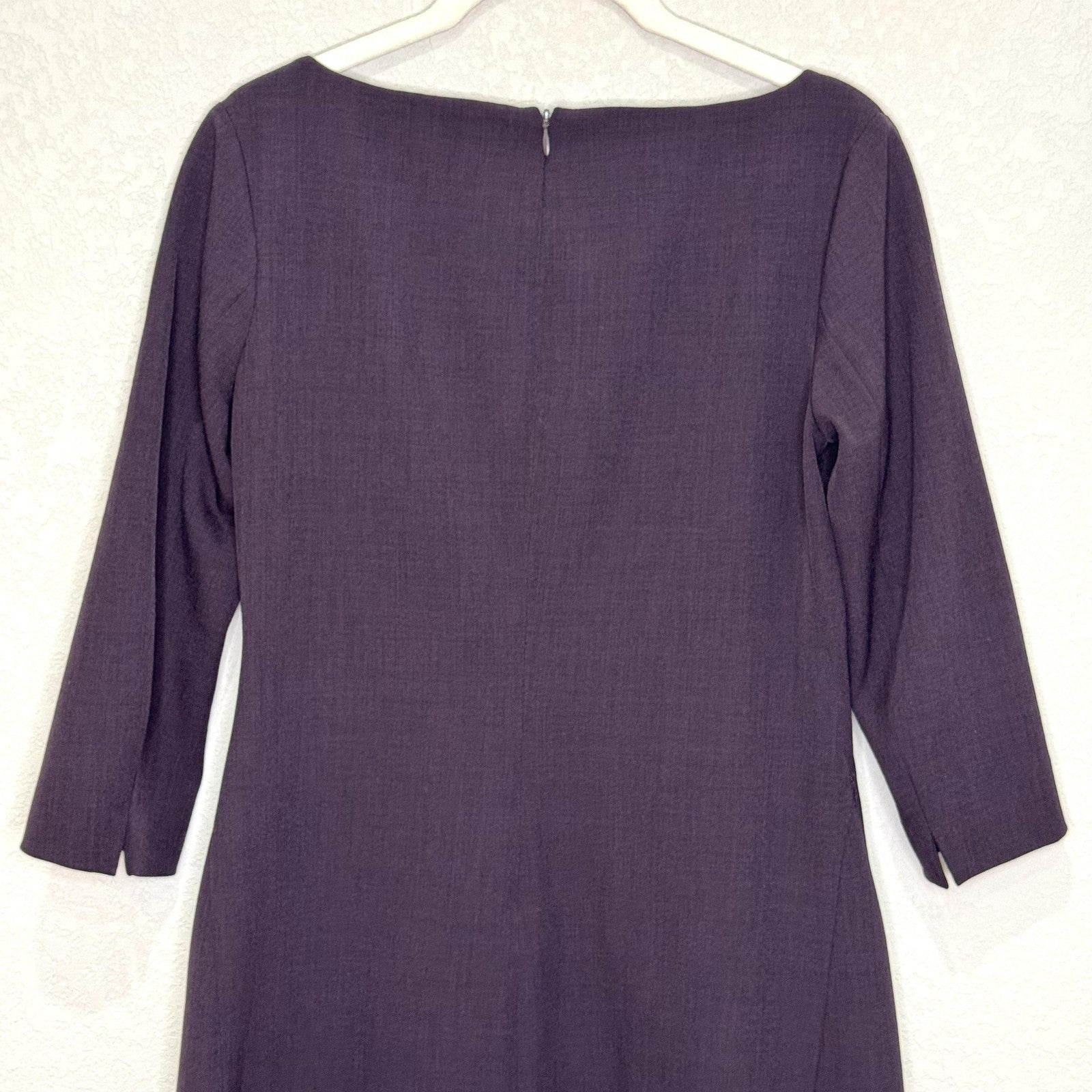 M.M. Lafleur Dress Womens 8 Purple 3/4 Sleeve Pockets Career Made New York City