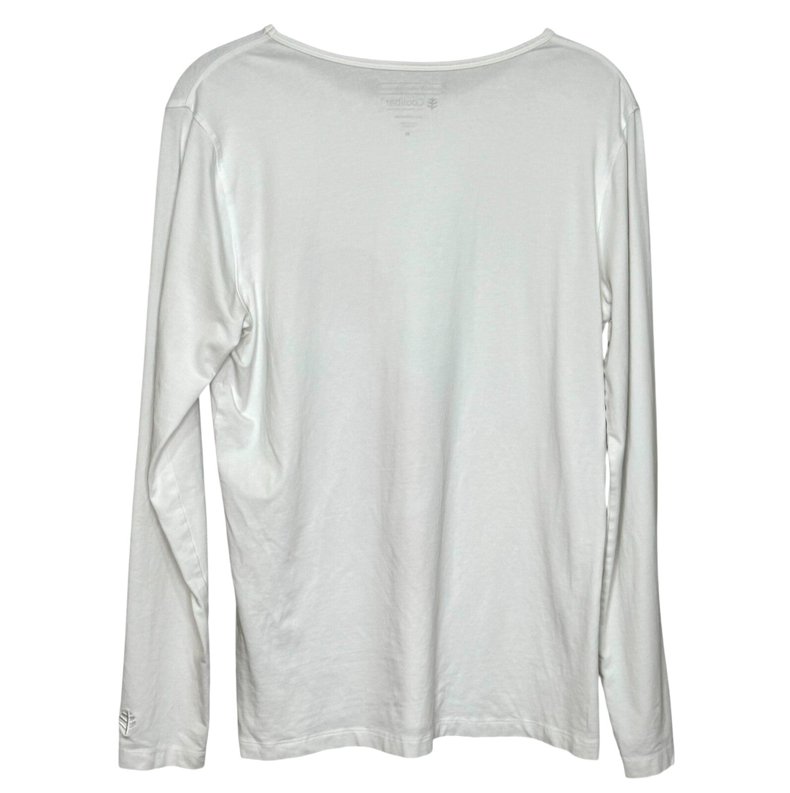 Coolibar T Shirt Top Size Medium White Floral Design UPF 50+