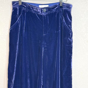 By Anthropologie Blue Wide-Leg Velvet Pants Size 6