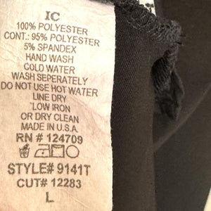 IC by Connie K Shirt Womens Large Black White Striped Oversized Tunic Made USA