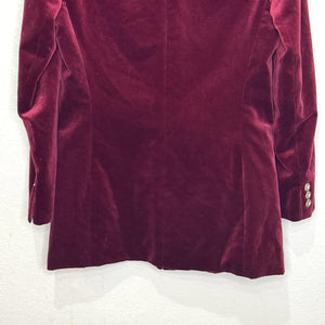 Gorsuch Ltd Blazer Womens 8 Burgundy Velvet Gold Buttons Made USA Lined Jacket