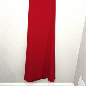 Jill Jill Stuart Dress Womens 6 Red Halter Gown Open Back V Neck Formal 4S1278