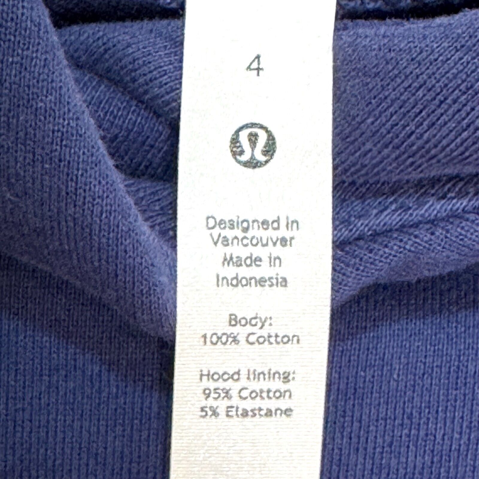 Lululemon Relaxed Cropped Hoodie Sweatshirt Size 4 Blue Night Sea