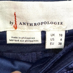 By Anthropologie Blue Wide-Leg Velvet Pants Size 6