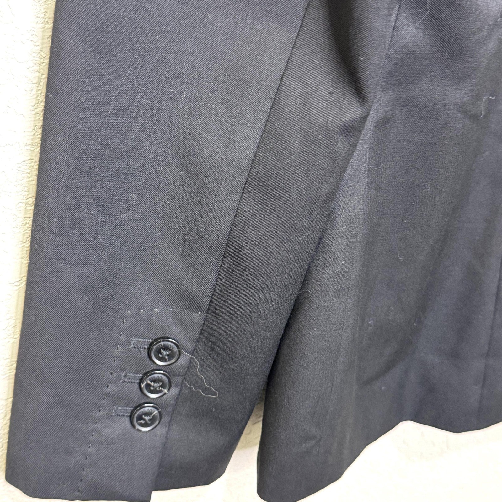 Ted Baker Blazer Womens Size 10 Black Wool Blend One Button Suit Jacket Lined