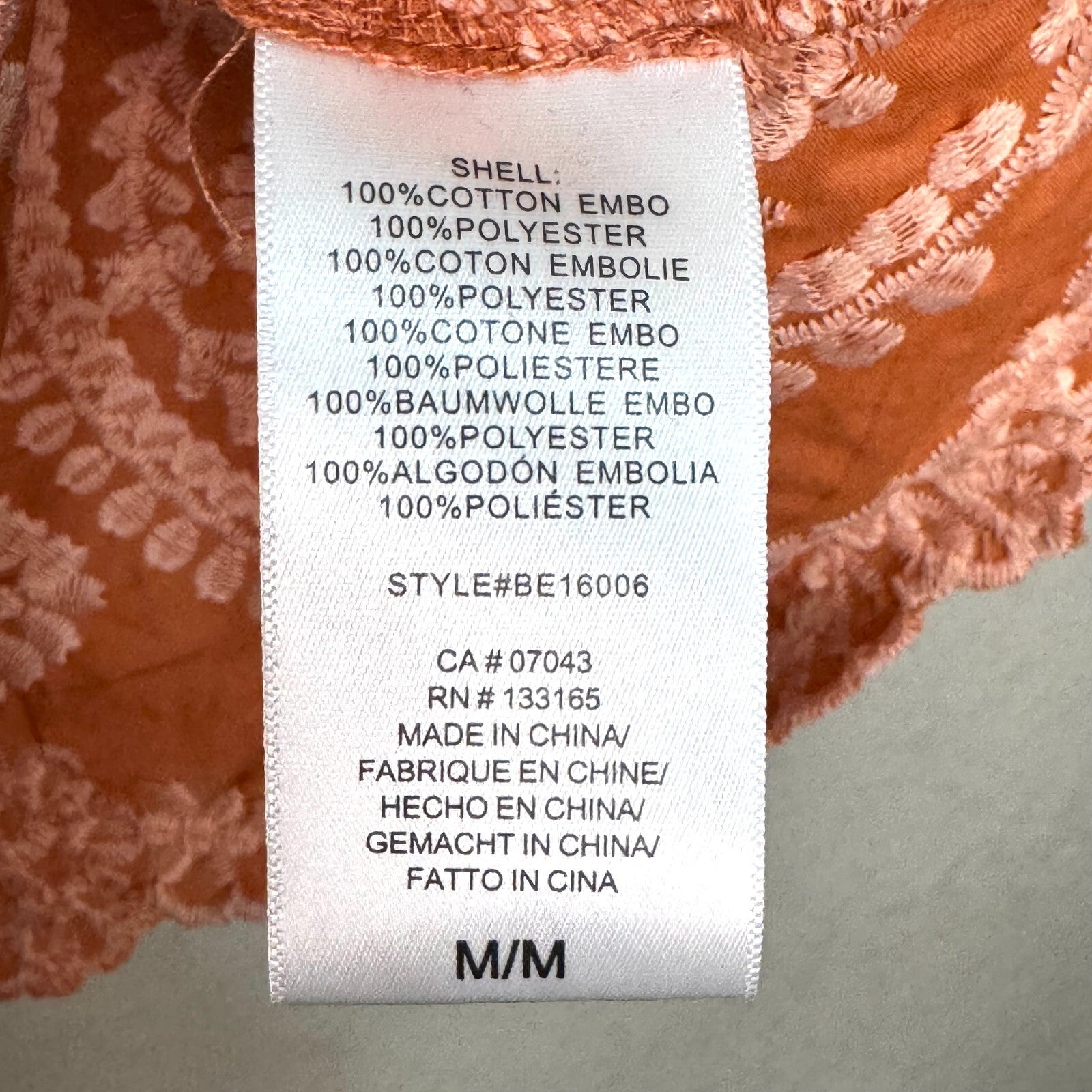 Anthropologie eri + ali Embroidered Short Sleeve Top Size Medium