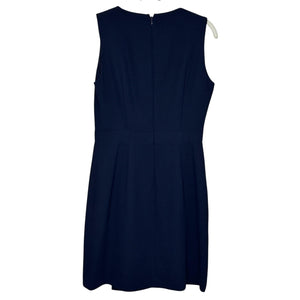 Club Monaco Dress Womens 6 Navy Blue V-Neck Wrap Sheath Lined Zip Back Office
