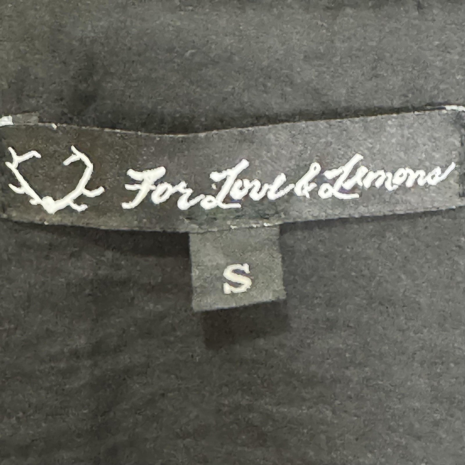For Love & Lemons Blazer Womens Small Black Open Front Lightweight Jacket USA