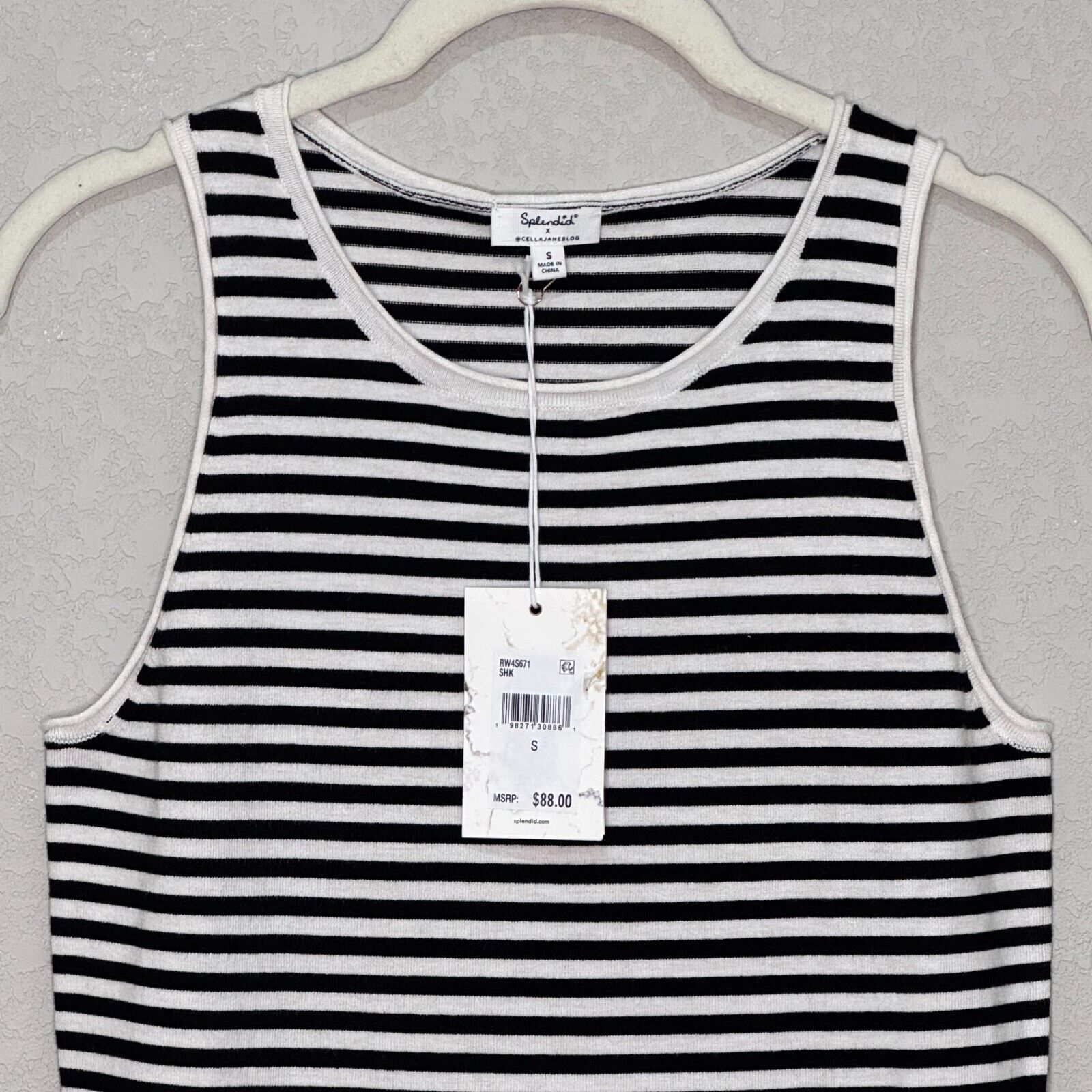 Splendid x CellaJaneBlog Striped Tank Size Small NEW Black White $88