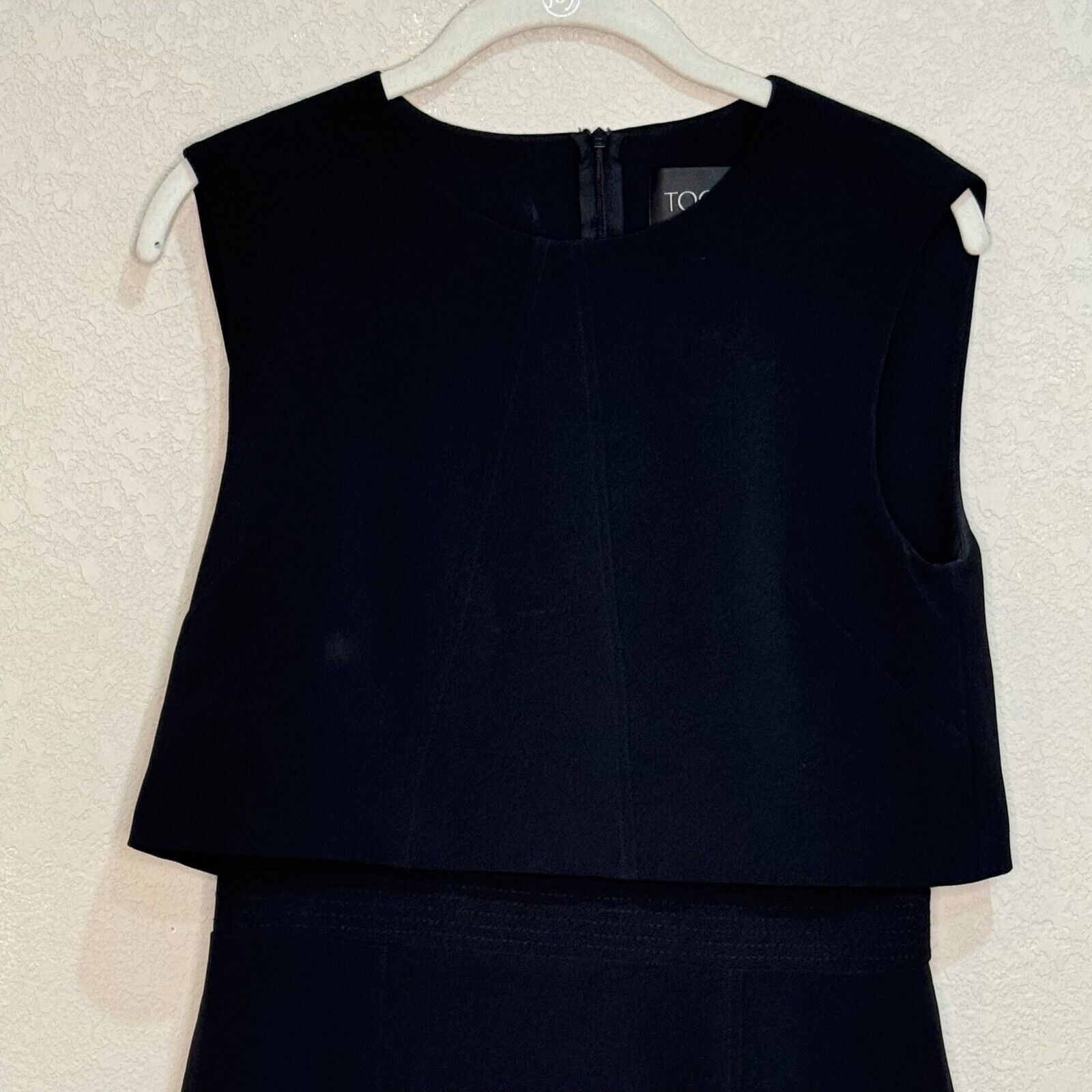 Toccin (NY) Women's Black Overlay Sheath Dress Size 6 NEW $495