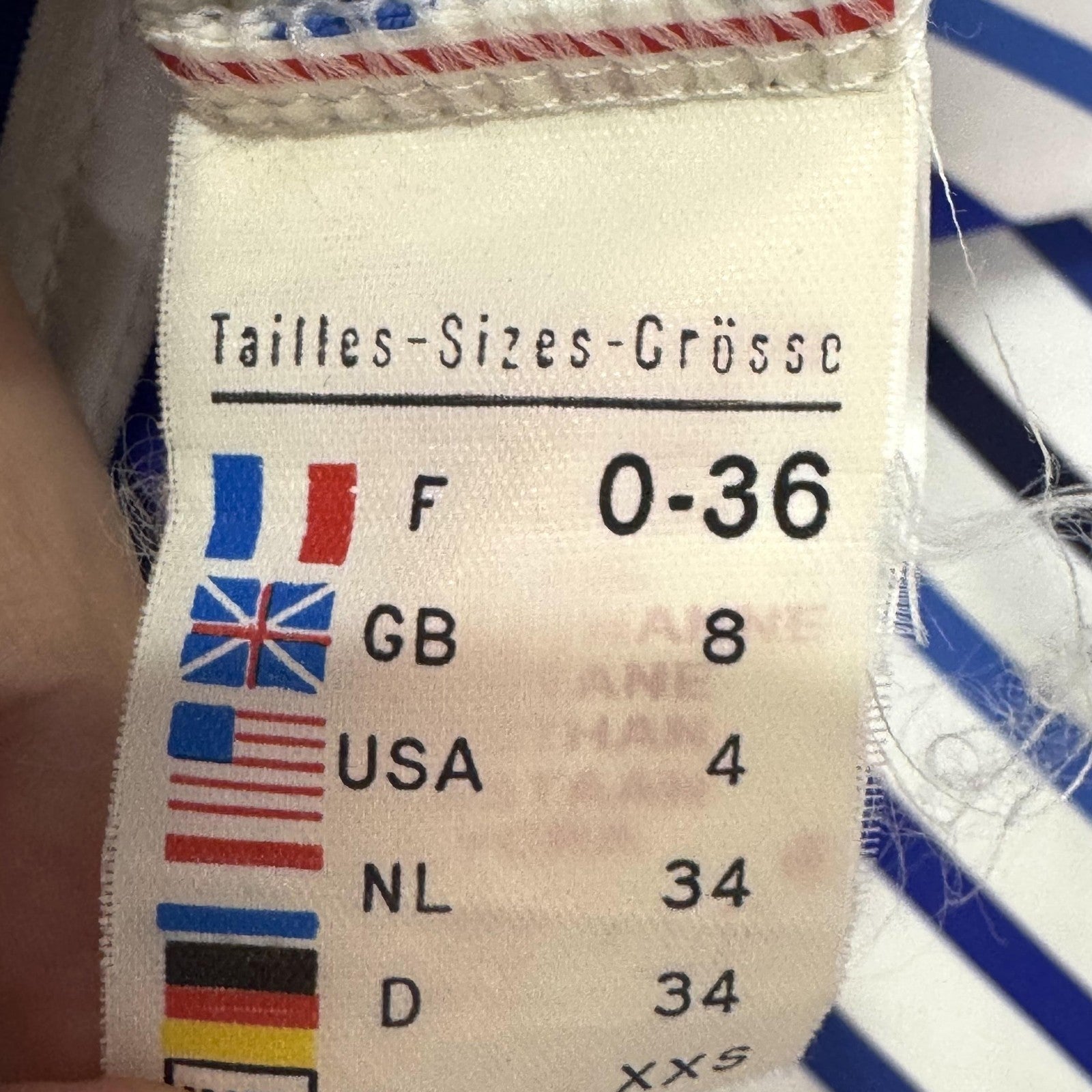 Saint James Shirt Womens Small Breton Stripe 3/4 Sleeve Boat Neck Made in France