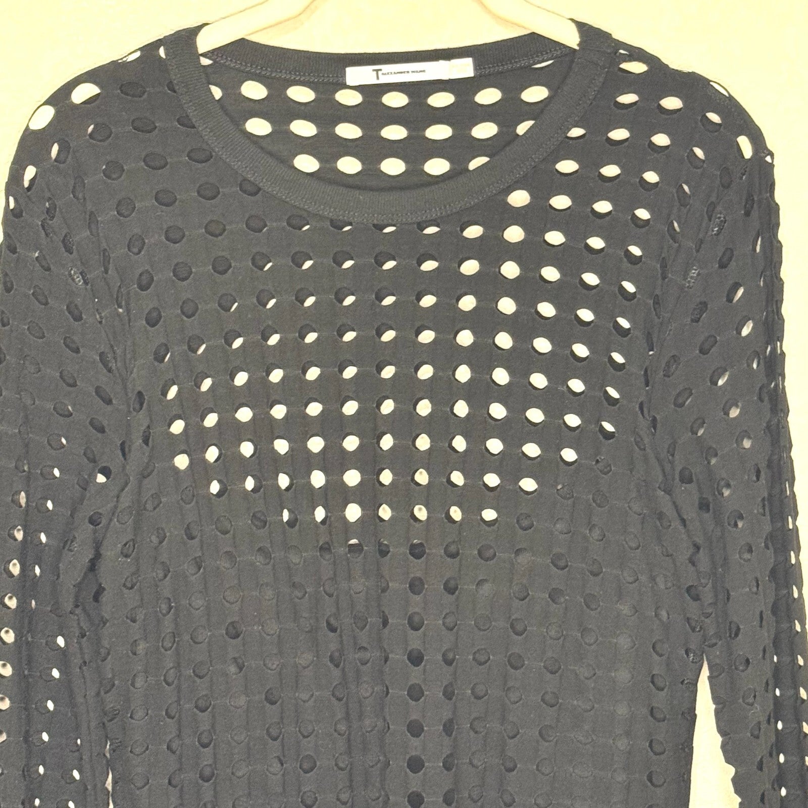 T by Alexander Wang Black Dress Size Medium Circle Hole Long Sleeve Sexy