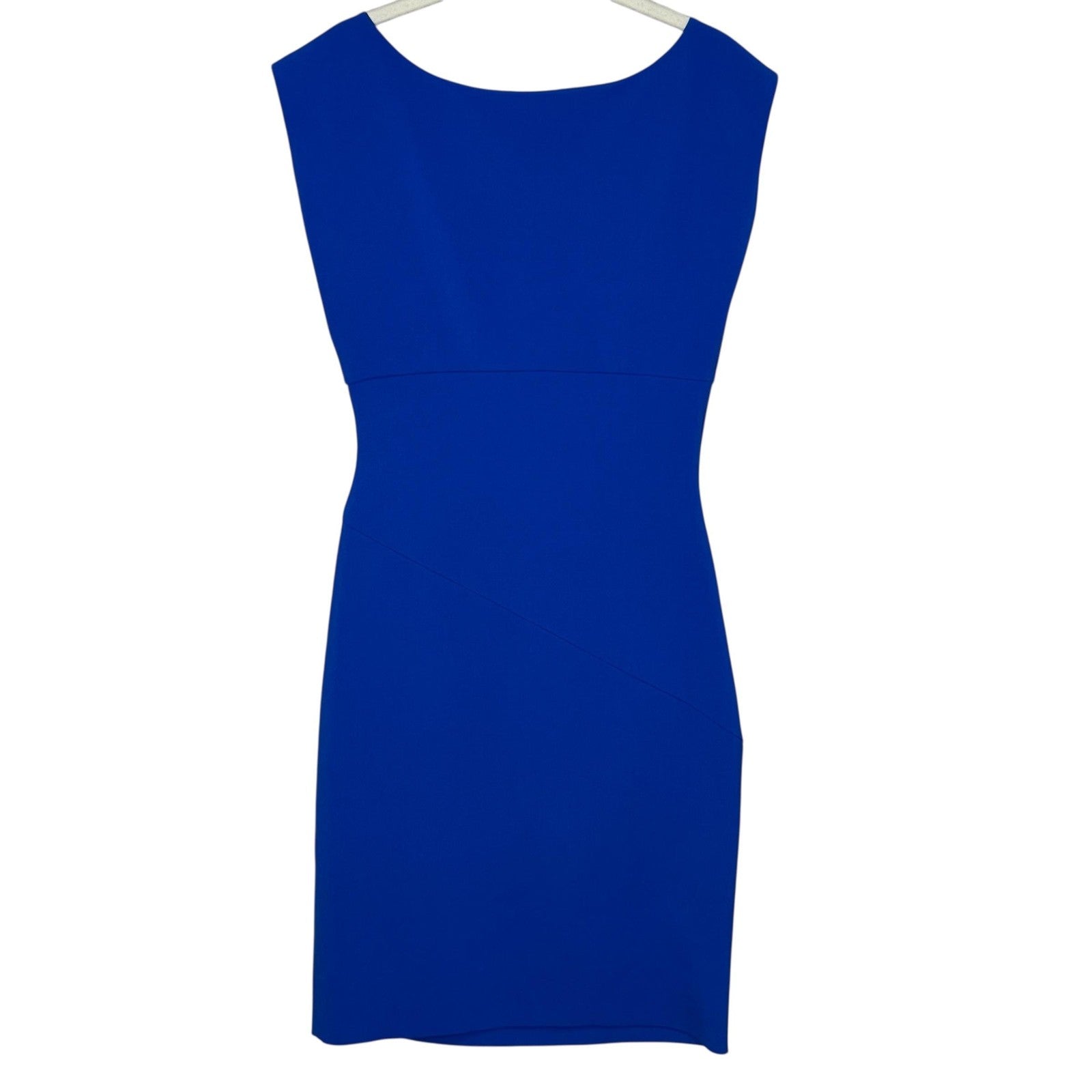 Diane von Furstenberg Dress Womens 6 Bevin Sheath Sleeveless Ruched Side Zip