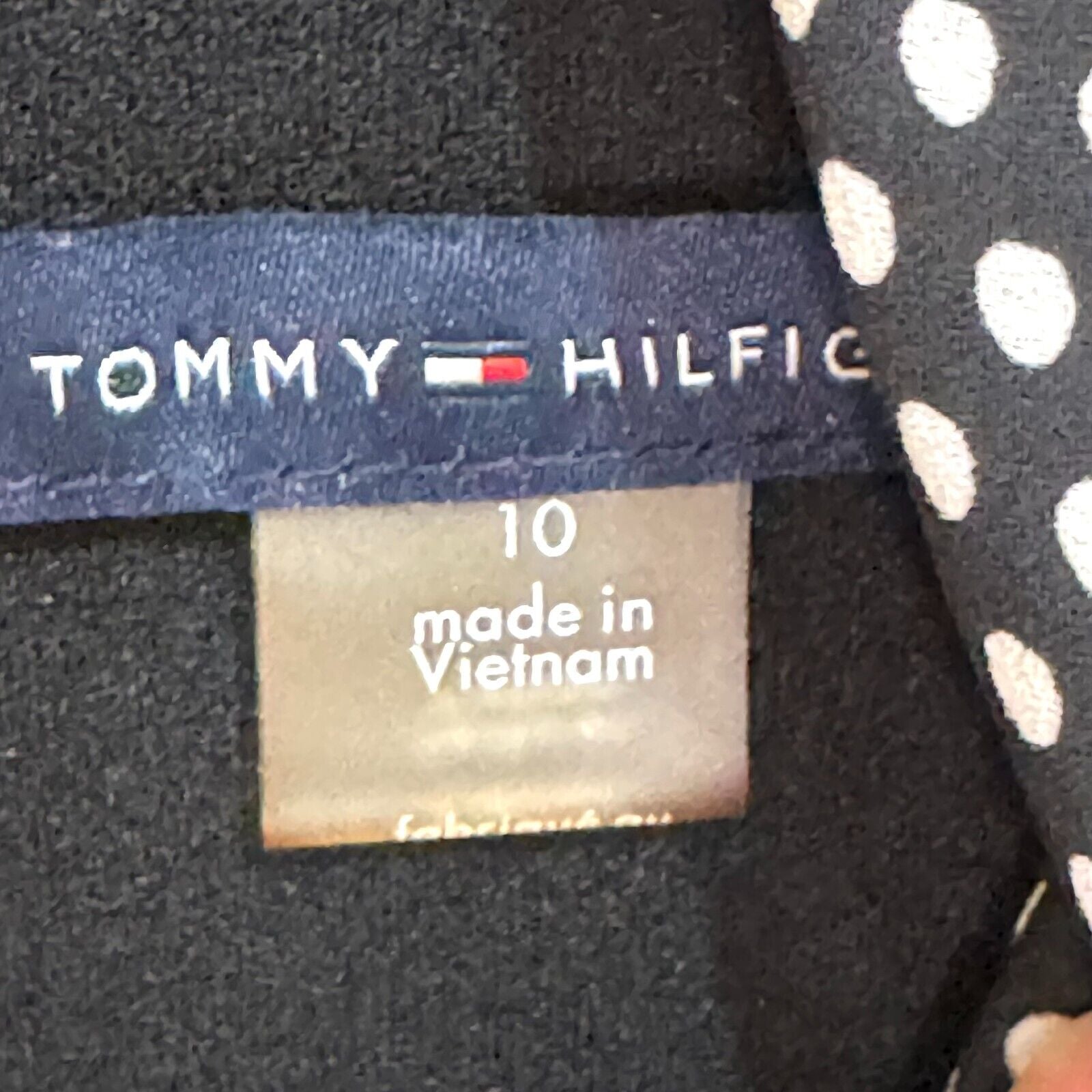 Tommy Hilfiger Black Polka Dot Career Sheath Dress Size 10