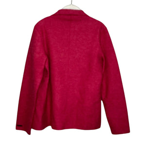 Anntarah Sweater Womens Medium Pink Baby Alpaca Wool Open Cardigan Jacket Peru