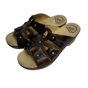 Dansko Brown Leather Serena Clog Sandal Size 38