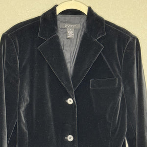 The Limited Blazer Womens Small Black Stretch Velvet Jacket Lined ButtonClassic