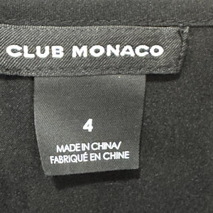 Club Monaco Roanna Dress Womens 4 Black Floral Silk Long Sleeve Mini Boho Chic