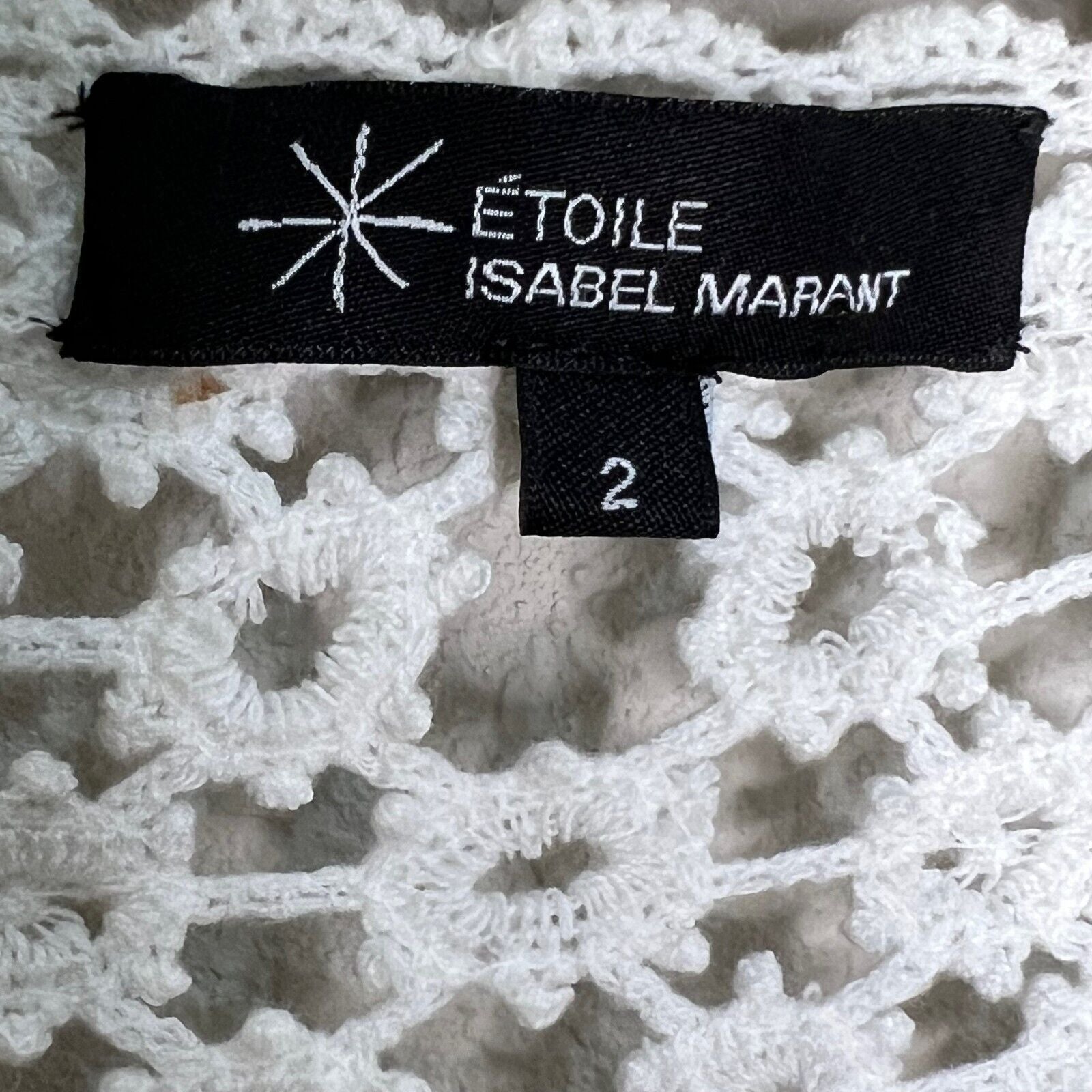 Etoile Isabel Marant Cardigan Sweater Size Small (2) Ivory White Crochet Knit