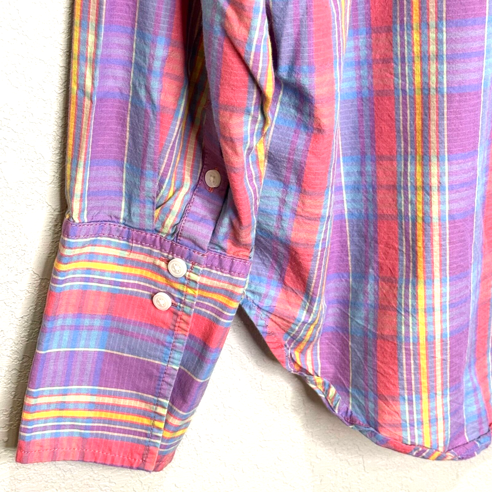 J. Crew Garçon Cotton Voile Shirt Size 10 Sunset Plaid Button Up