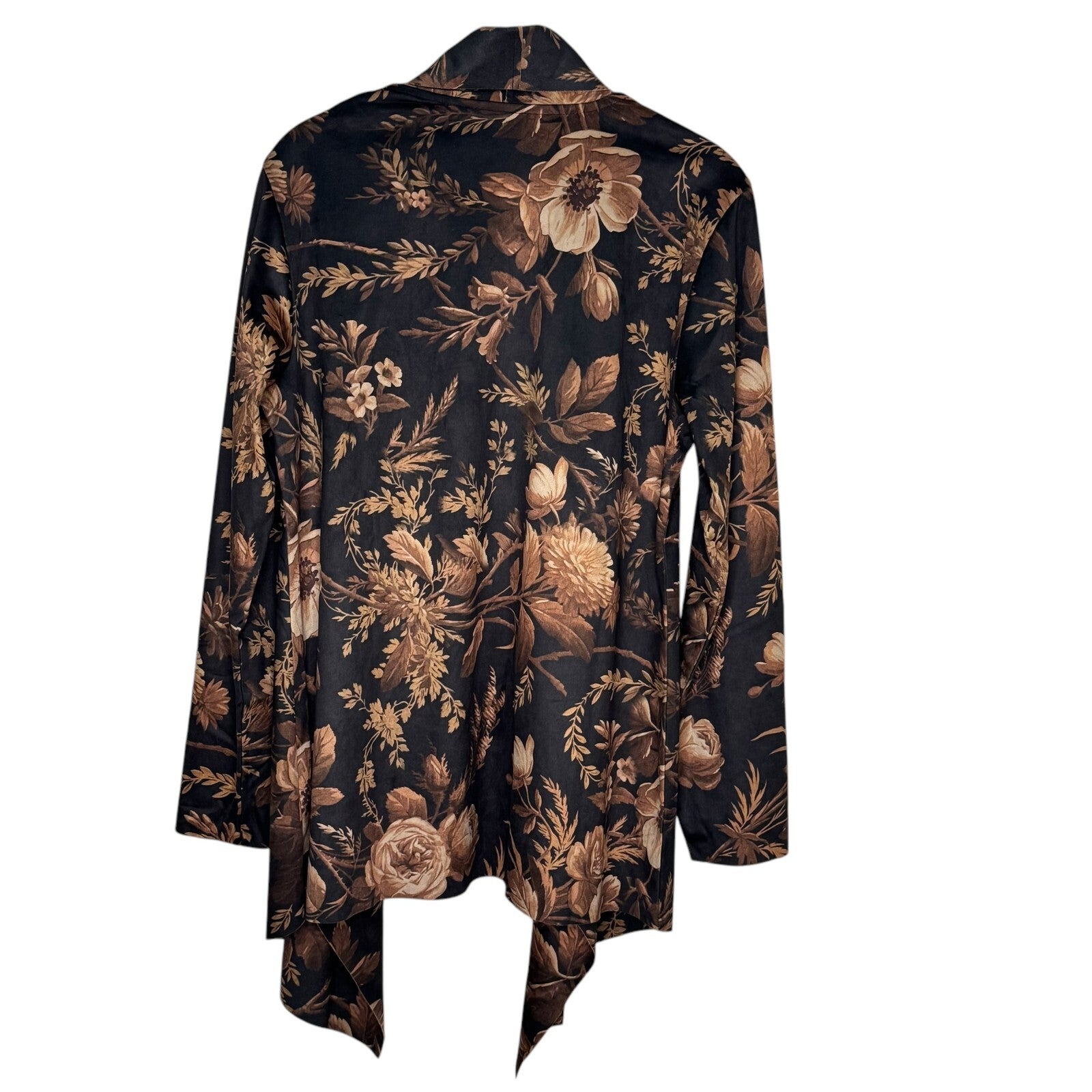 Soft Surroundings Jacket Size Medium NEW Shape Drape Faux Suede Floral