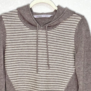 Athleta Merino Wool Striped Pullover Hoodie Sweater Size XS