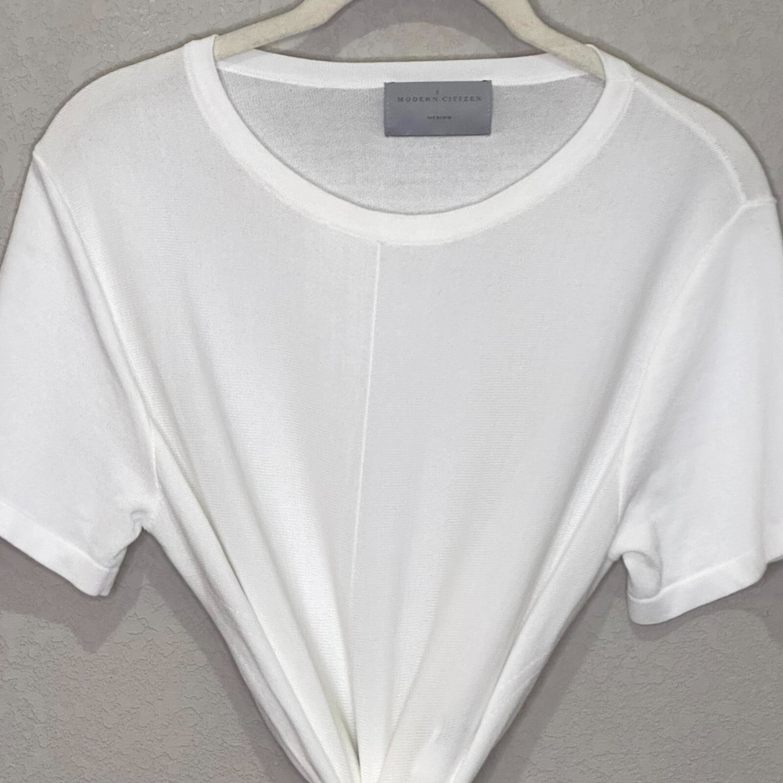 Modern Citizen Top Size Small Jude White Cropped Tie-Front
