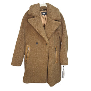 DKNY New Camel Oversized Long Sherpa Teddy Coat Size Small $400