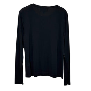 Emanual Ungaro Liberte Black Top Size Large Long Sleeve Minimalist Slow Fashion