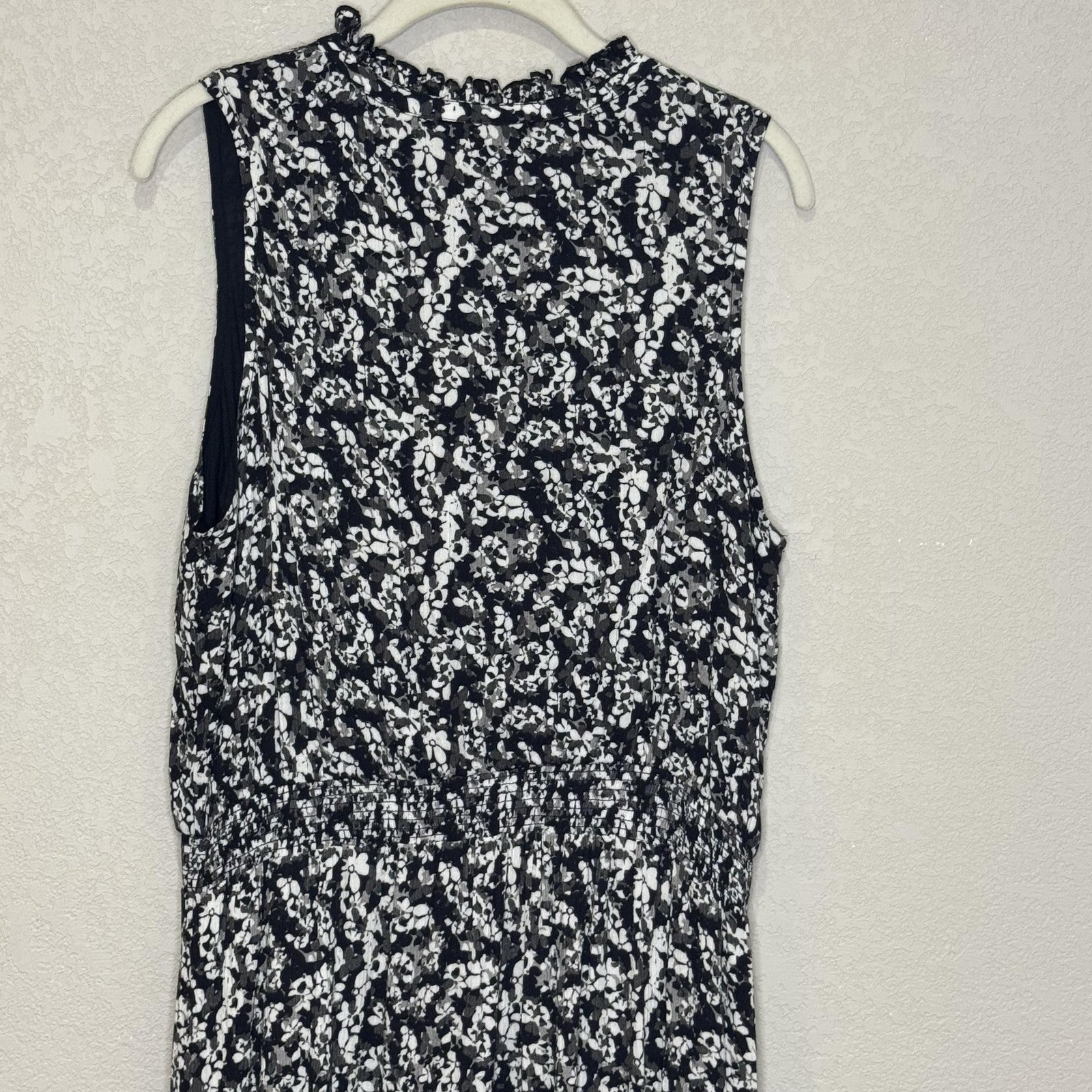 Garnet Hill Dress Womens Medium Floral Sleeveless Midi Pockets Viscose