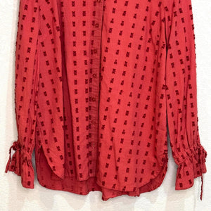 Garnet Hill Tabitha Organic Cotton Button Up Tunic Shirt Size Large