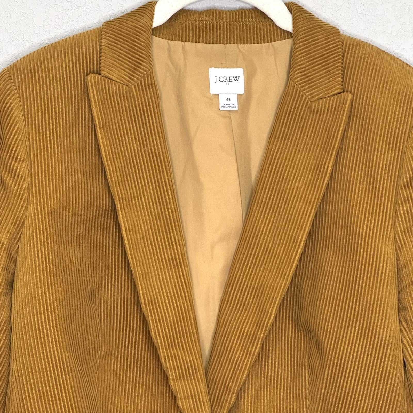 J Crew Blazer Womens 6 Brown Corduroy One Button Jacket Fall Office Style FA23