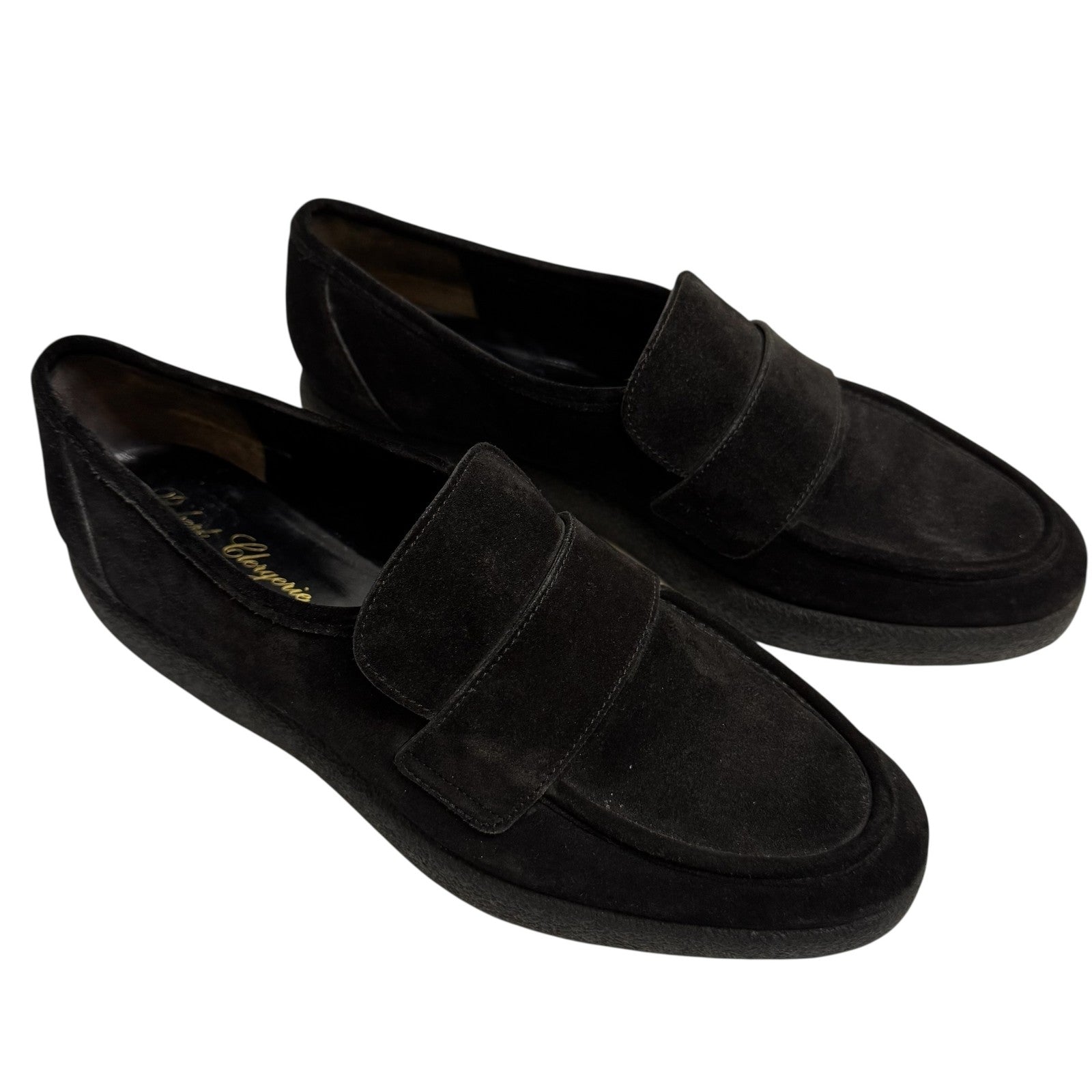 Robert Clergerie Shoes Womens Size 8.5 Black Suede Loafer Made in France Elegant
