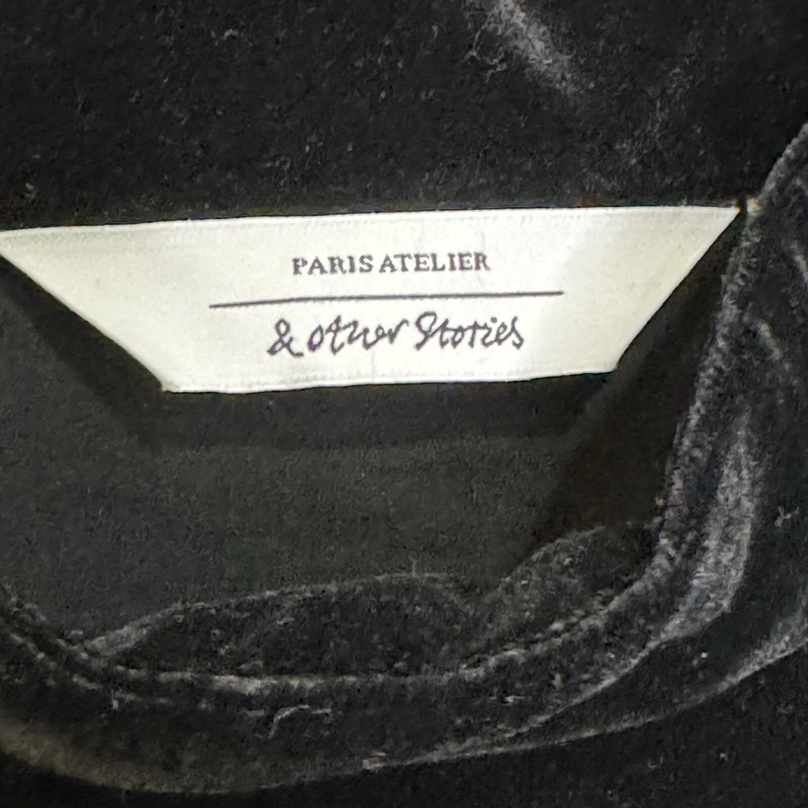 & Other Stories Dress Size 8 Black Velvet NEW Crystal Flower Buttons $119