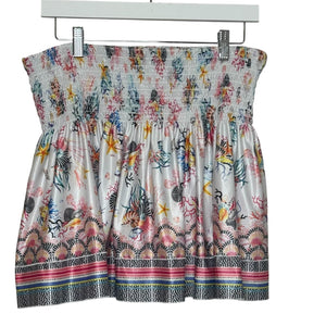 Lucky in Love Skort Womens Large Shell Yeah Sea Life Print Boho Stretch Elastic