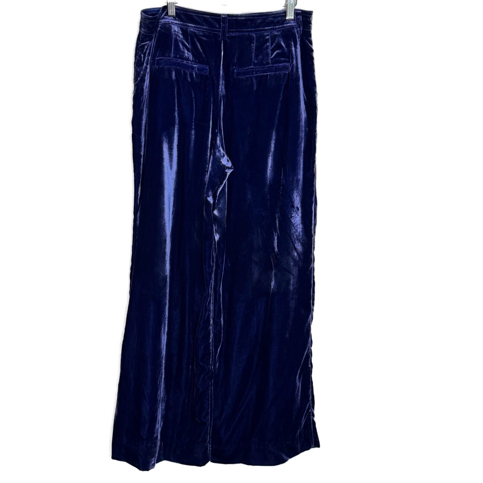 By Anthropologie Blue Wide-Leg Velvet Pants Size 6