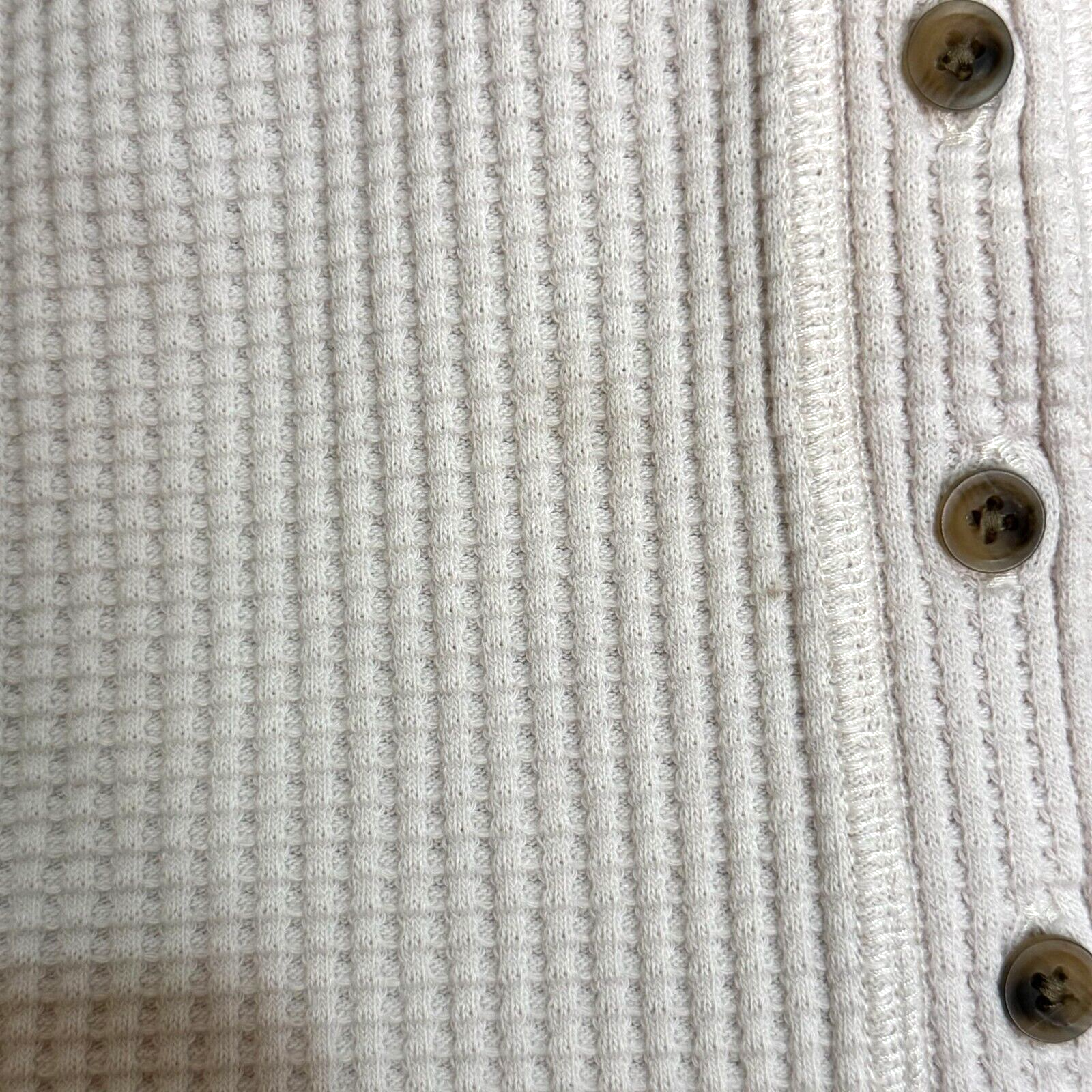 Faherty Eira Waffle Top Size Large in Oat Color