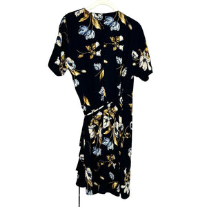 Aritzia Babaton Wallace Black Floral Wrap Dress Size Small