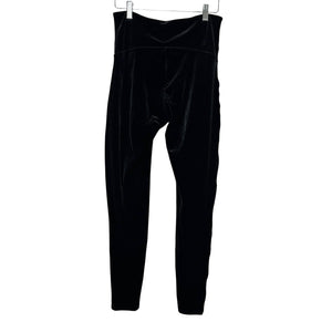 Spanx Leggings Womens Large Black Velvet High Rise Shapewear Stretch Pants 2070