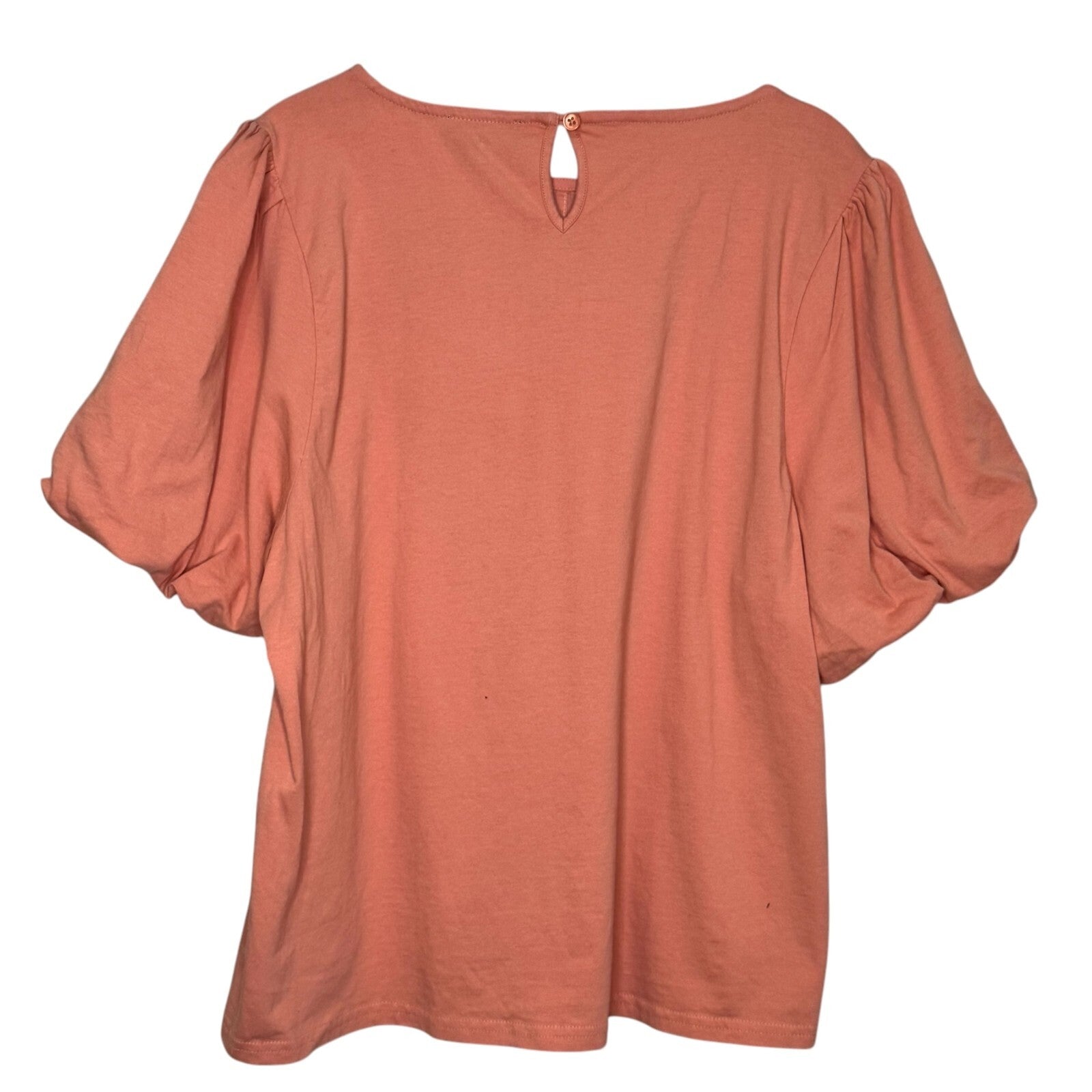 J. Crew Lace Trim Puff-Sleeve T-shirt Size XL Dusty Peach NEW 100% Cotton