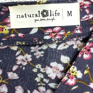 Natural Life Blue Floral Short Sleeve Maxi Dress Size Medium