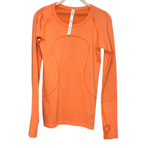 Lululemon Swiftly Tech Running Top Size 6 Orange Soda Long Sleeve